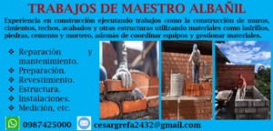 Trabajos de maestro albañil